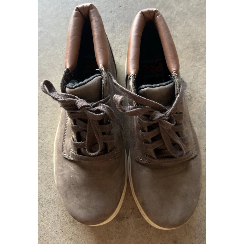 Vintage Timberland PRO428 A6701 Boots Men's Brown Leather Lace Steel Toe Sz 7 M